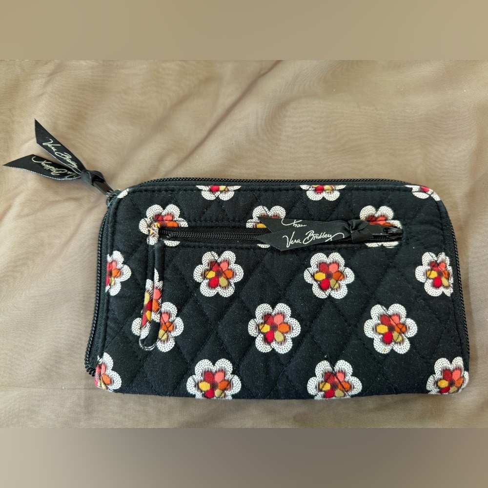 Vera Bradley Black and Red Floral Wallet